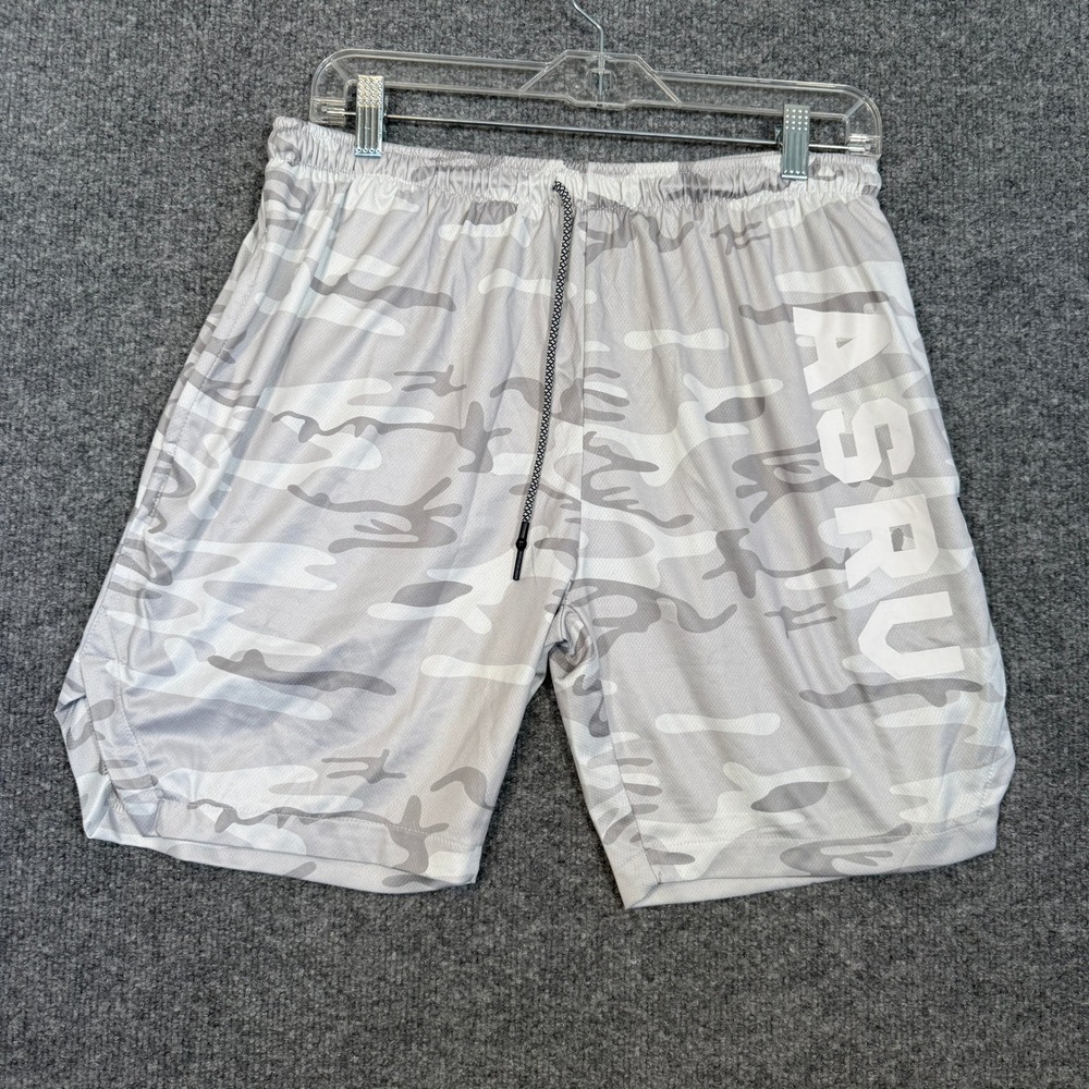 ASRV Shorts Mens 30 Gray Camoflauge Athletic Shorts Gym Workout Training Stretch